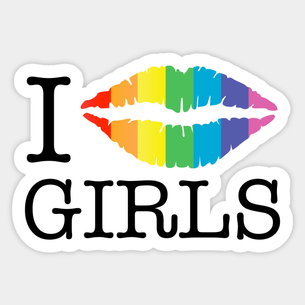 i kiss girls rainbow lips Sticker by chromatosis